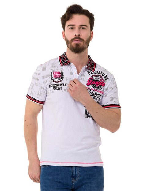 CT738 Patterned Polo Neck T-Shirt