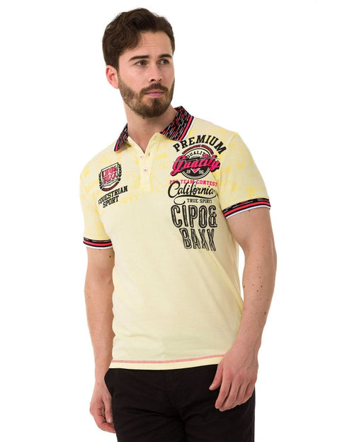 CT738 Patterned Polo Neck T-Shirt