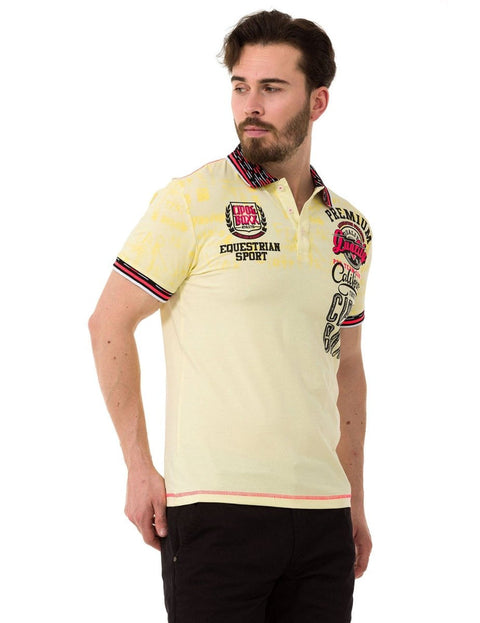 CT738 Patterned Polo Neck T-Shirt