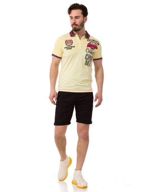 CT738 Patterned Polo Neck T-Shirt