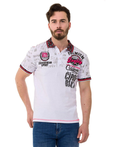 CT738 Patterned Polo Neck T-Shirt