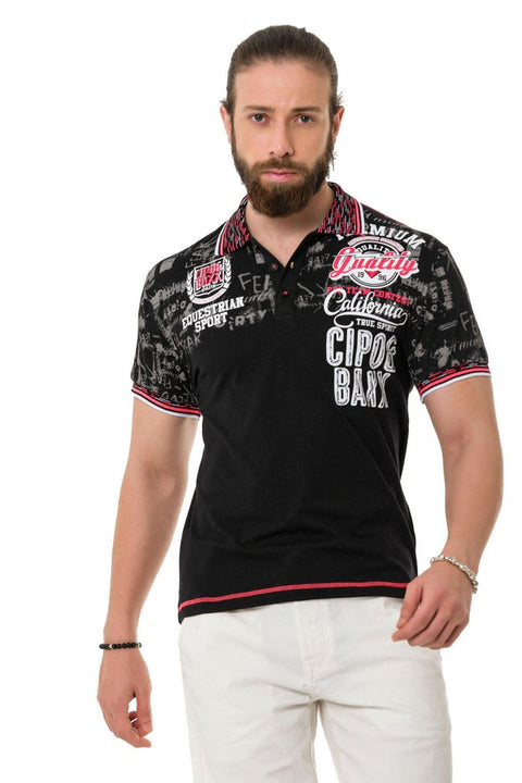CT738 Patterned Polo Neck T-Shirt