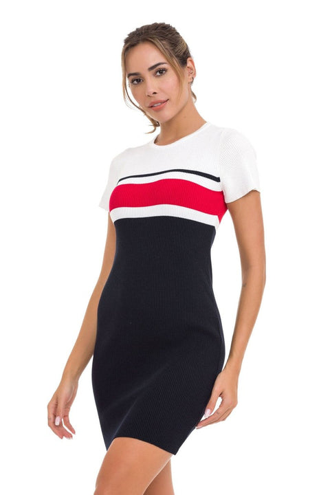 WP257 Striped Knitwear Mini Dress