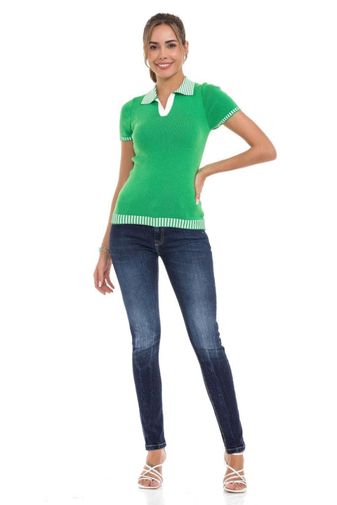 WT354 Polo Neck Knitwear T-Shirt