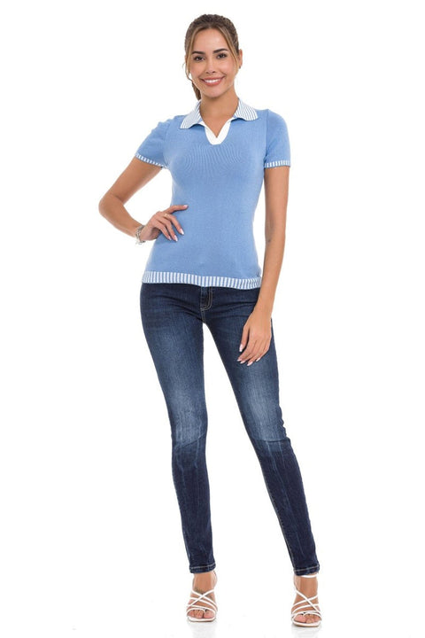 WT354 Polo Neck Knitwear T-Shirt