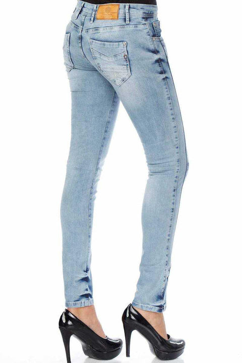 WD226 Patched Washed Stitched Jeans