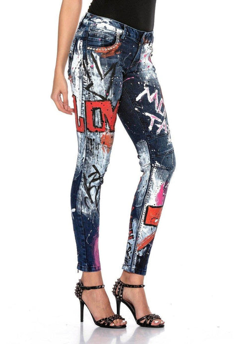 WD399 Biker Style Jean Trousers