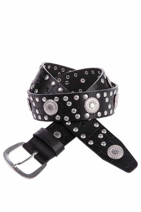 WG100 Metal Embroidered Genuine Leather Women's Belt