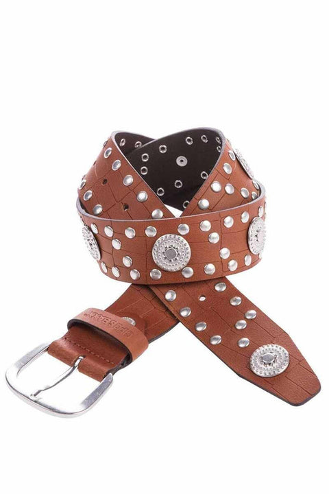 WG100 Metal Embroidered Genuine Leather Women's Belt