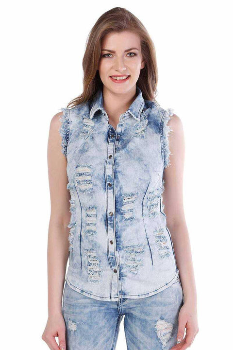 WH103 Women's Ice Blue Vintage Women's Vest