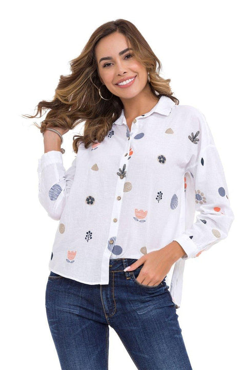 WH130 Women's Shirt with Embroidery Detail