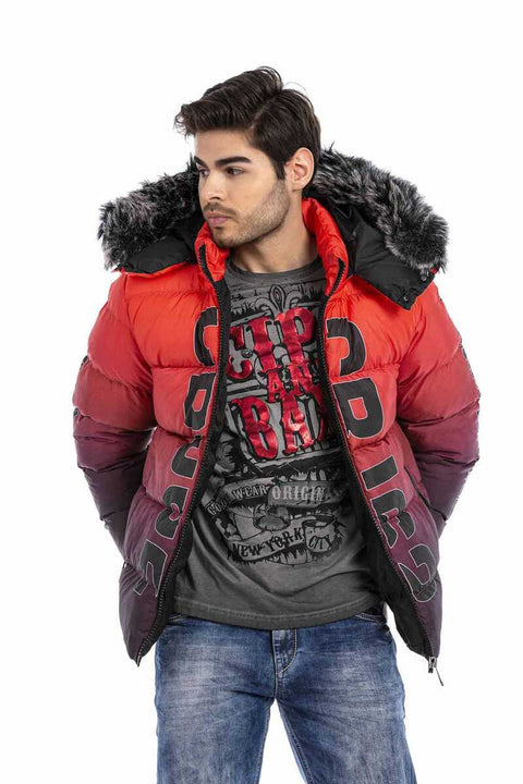 CM190 Men's Red Shearling Puffer Coat