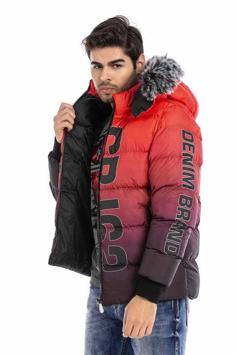 CM190 Men's Red Shearling Puffer Coat
