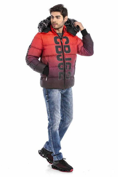 CM190 Men's Red Shearling Puffer Coat