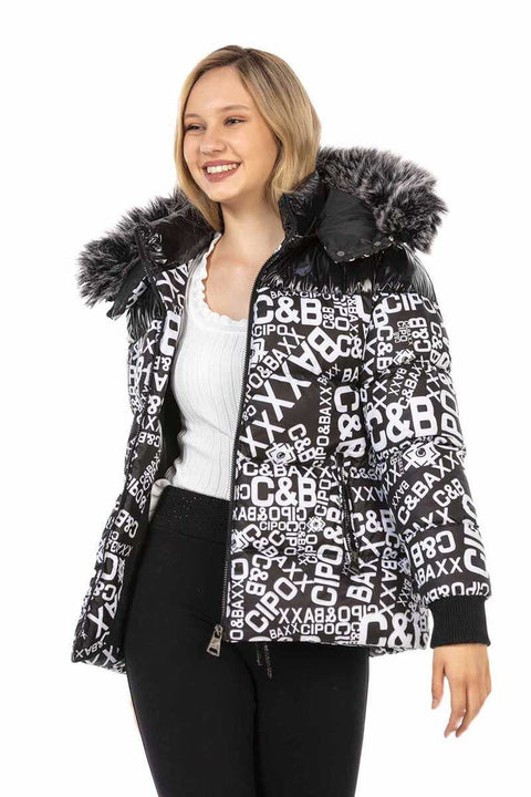WM129 Printed Women's Puffer Coat