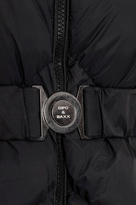 WM133 Women's Puffer Coat with Text Stripes