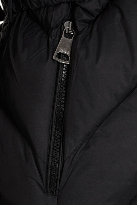 WM133 Women's Puffer Coat with Text Stripes