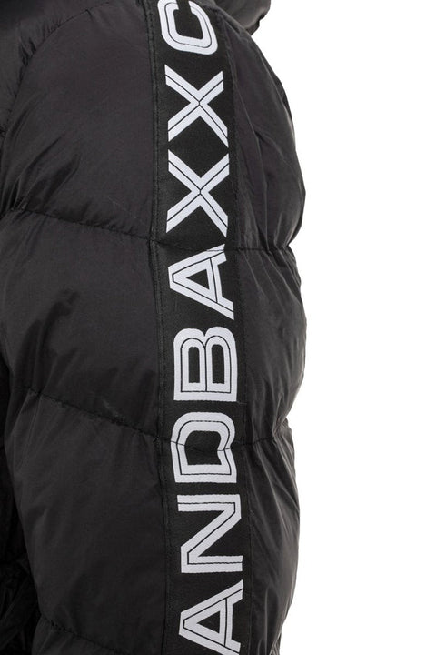 WM133 Women's Puffer Coat with Text Stripes
