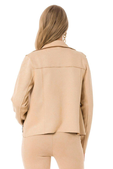 WJ202 Suede Sand Color Sports Jacket