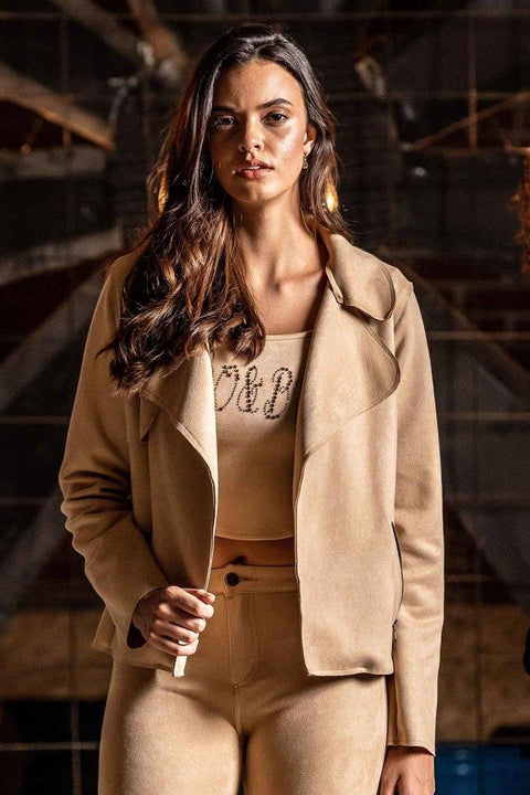 WJ202 Suede Sand Color Sports Jacket