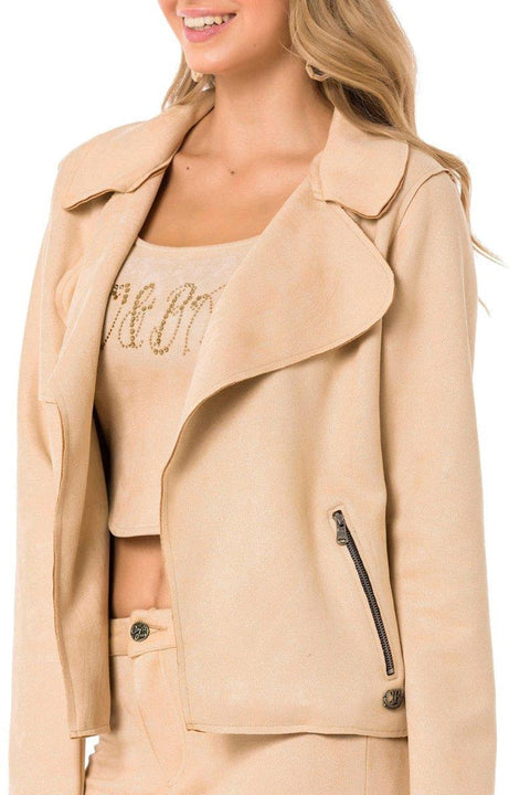 WJ202 Suede Sand Color Sports Jacket