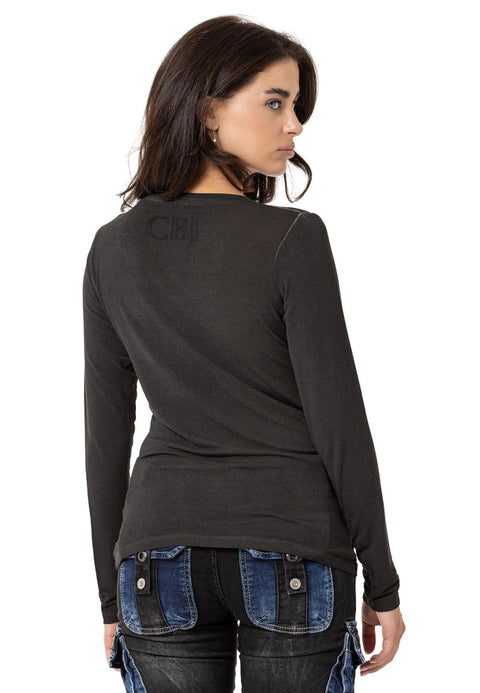 WL355 Women's Basic Top with Collar Detail