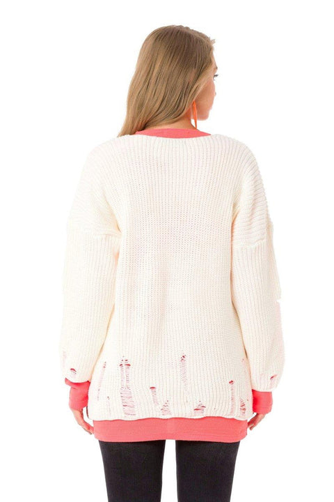 WP240 Vintage Ripped Double Layer Knitwear