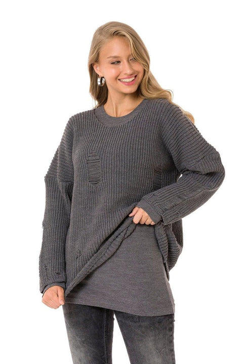 WP240 Vintage Ripped Double Layer Knitwear