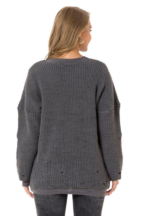 WP240 Vintage Ripped Double Layer Knitwear