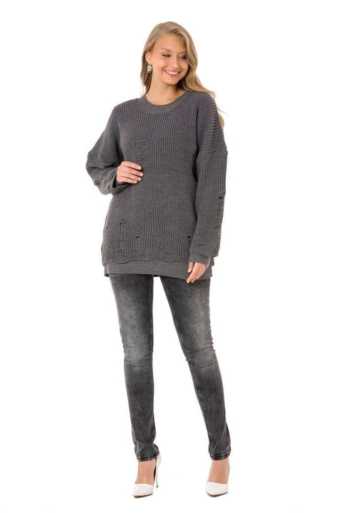 WP240 Vintage Ripped Double Layer Knitwear