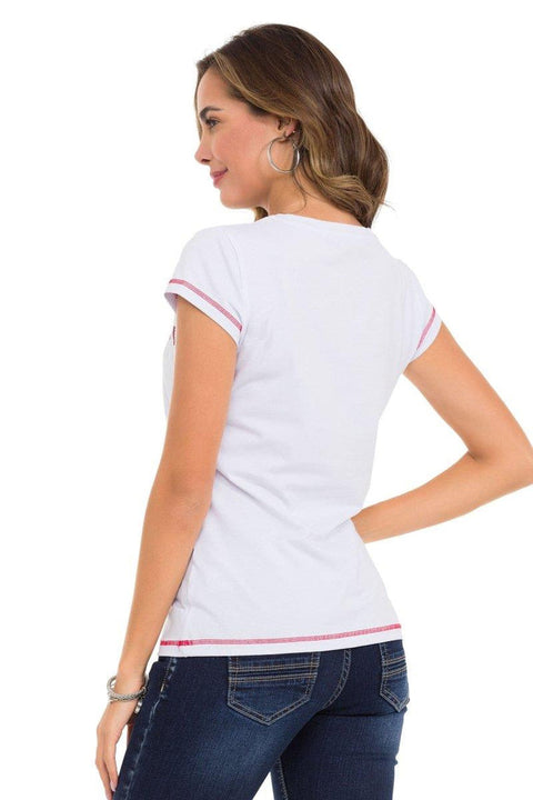 WT348 Stone and Text Detailed T-Shirt