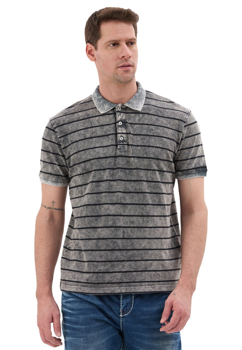 CT858 Men’s Polo Shirt with Stripe Pattern