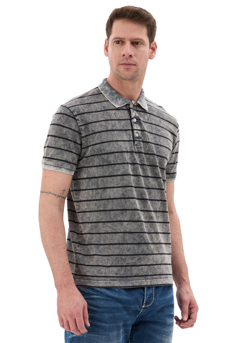 CT858 Men’s Polo Shirt with Stripe Pattern