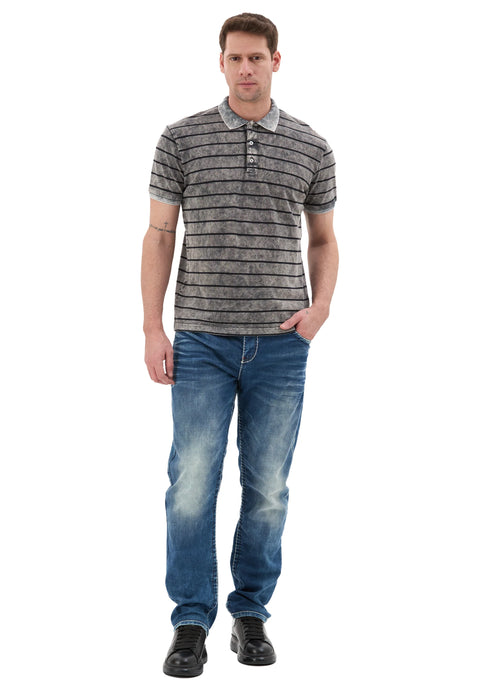 CT858 Men’s Polo Shirt with Stripe Pattern