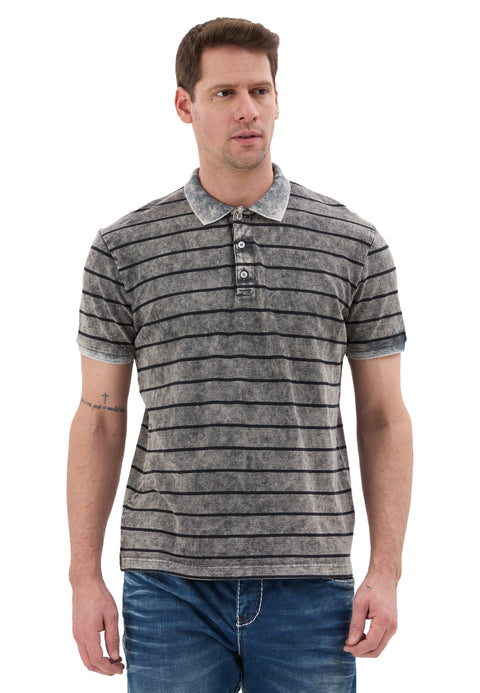 CT858 Men’s Polo Shirt with Stripe Pattern