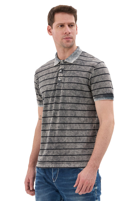 CT858 Men’s Polo Shirt with Stripe Pattern