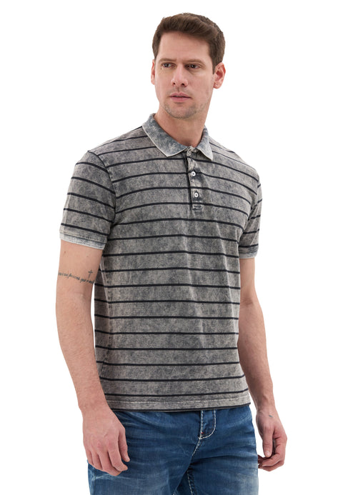 CT858 Men’s Polo Shirt with Stripe Pattern