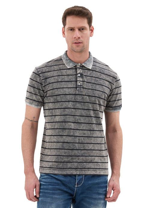 CT858 Men’s Polo Shirt with Stripe Pattern