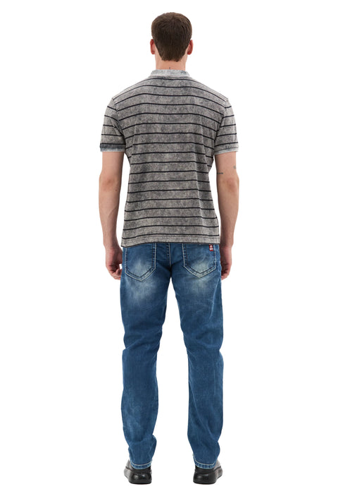 CT858 Men’s Polo Shirt with Stripe Pattern