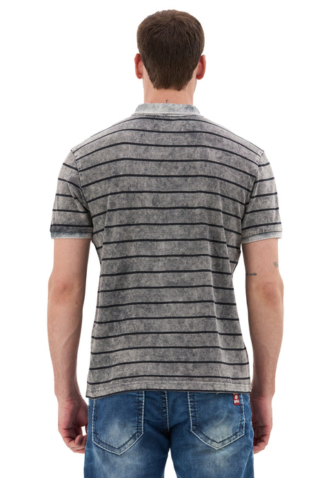 CT858 Men’s Polo Shirt with Stripe Pattern