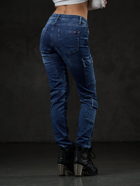 WD531 Basic Women's Jean Trousers with Cargo Pocket