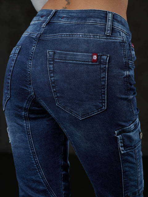 WD531 Basic Women's Jean Trousers with Cargo Pocket