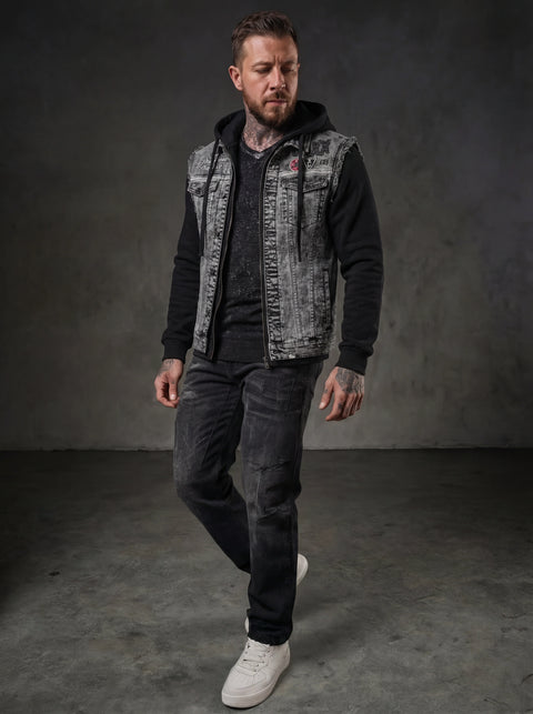 CJ287 Men's jacket hoods in a cool look