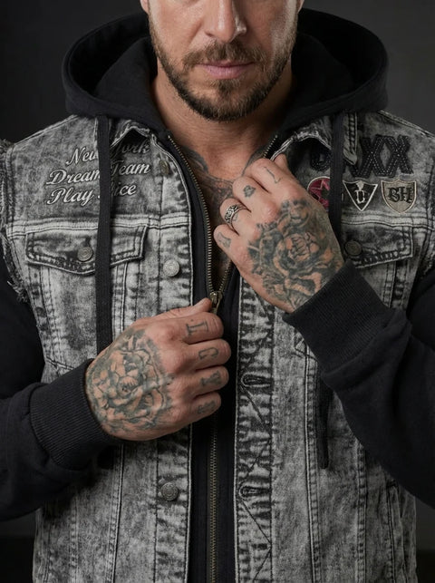 CJ287 Men's jacket hoods in a cool look