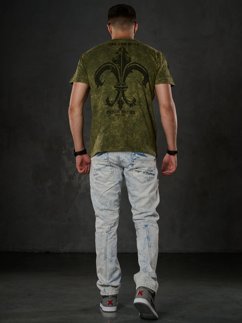CD272 Ice Blue Stitched Men's Jean Trousers