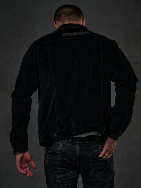 CJ226 Buttoned Velvet Men's Jacket Coat