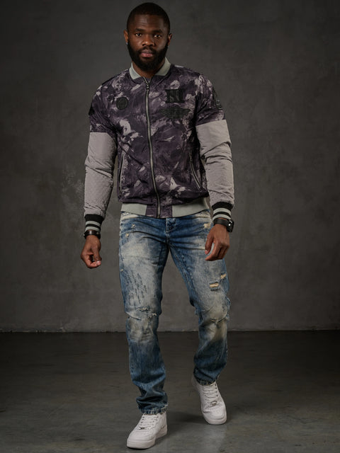 CJ210 Patterned Zippered Slim Summer Men's Jacket
