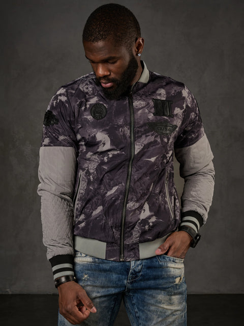 CJ210 Patterned Zippered Slim Summer Men's Jacket