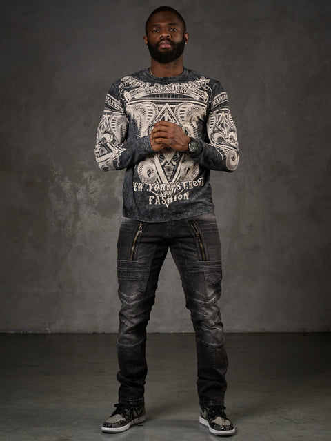 CL449 Wash Printed Thin Sweatshirt