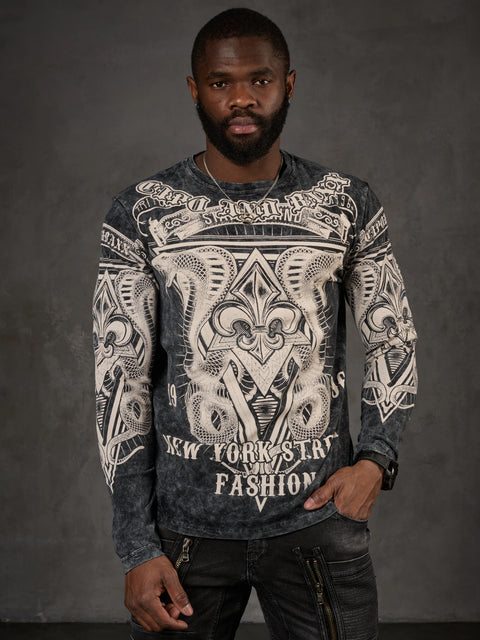 CL449 Wash Printed Thin Sweatshirt